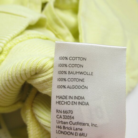 Anthropologie Pilcro Long-Sleeve Cropped Sweatshirt Yellow Chartreuse XS - Picture 8 of 9